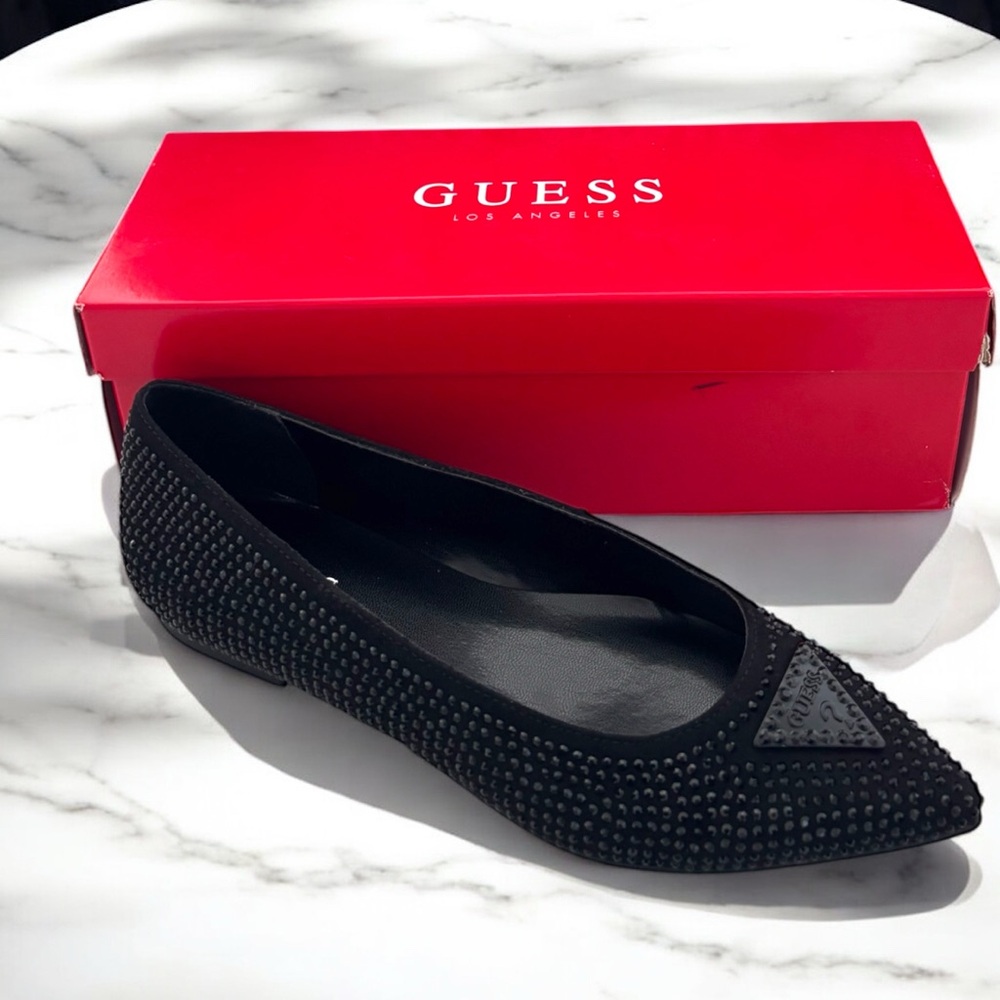 Guess Black Perforated Flats